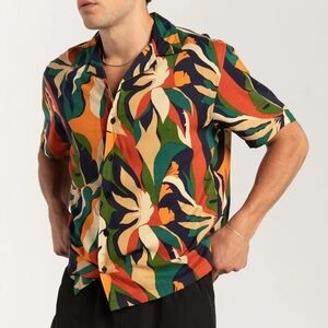 🆕️ RSQ Mens Tropical Button Up Shirt